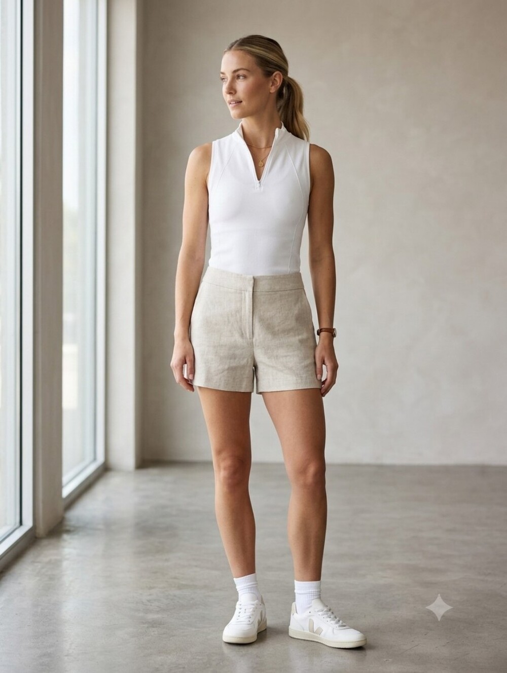 Sweaty Betty ✨️ Women's White Sleeveless Zip-Front Athletic Top Size XS